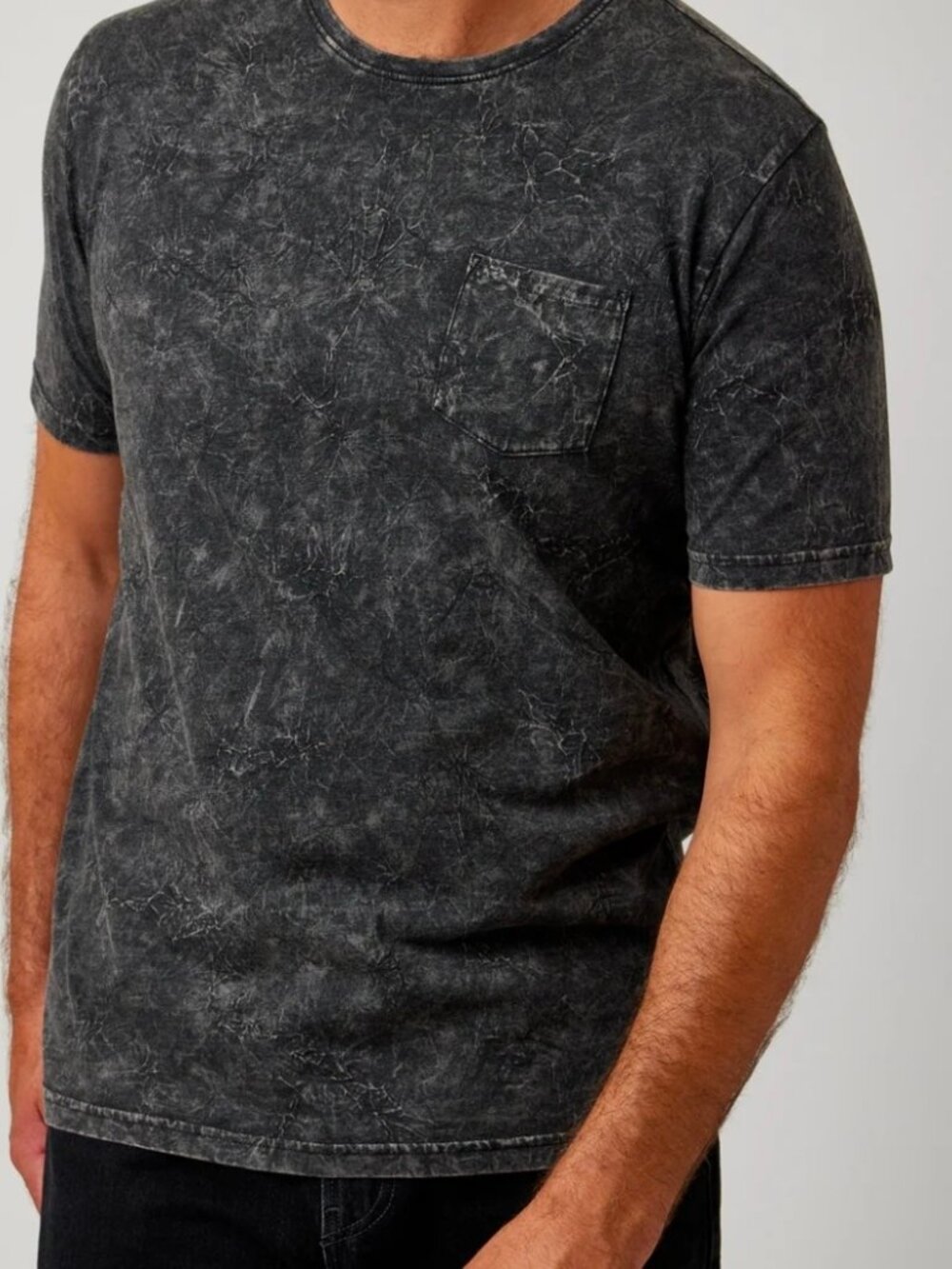 Arizona Jean Co. Black Acid Wash Crewneck Pocket Tee sz S